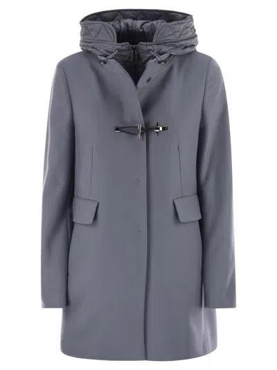 Fay Toggle Coat In Wool Cloth In Gray