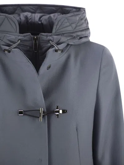 Fay Toggle Coat In Wool Cloth In Gray
