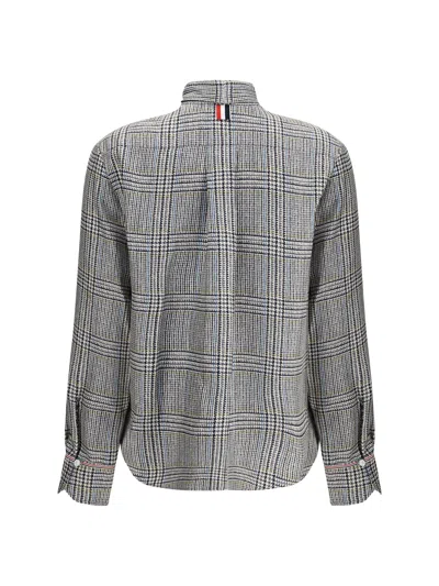Thom Browne Prince Of Wales Check Shirt Shirt And Blouse Multicolor In Gray