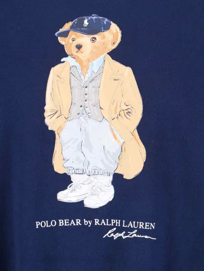 Polo Ralph Lauren Navy Blue Polo Bear Hoodie In Blue