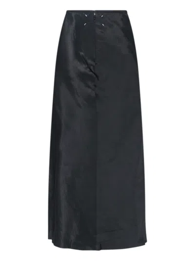 Maison Margiela Long Flared Skirt In Black