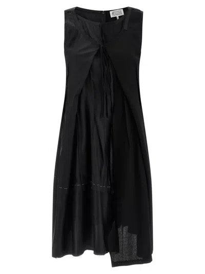 Maison Margiela Anonymity Of The Lining Asymmetrical Wool Dress In Black