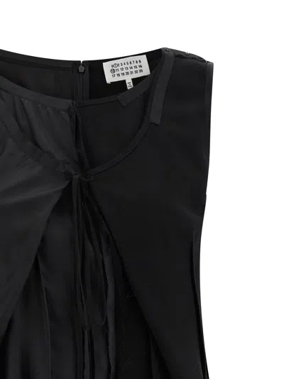 Maison Margiela Anonymity Of The Lining Asymmetrical Wool Dress In Black