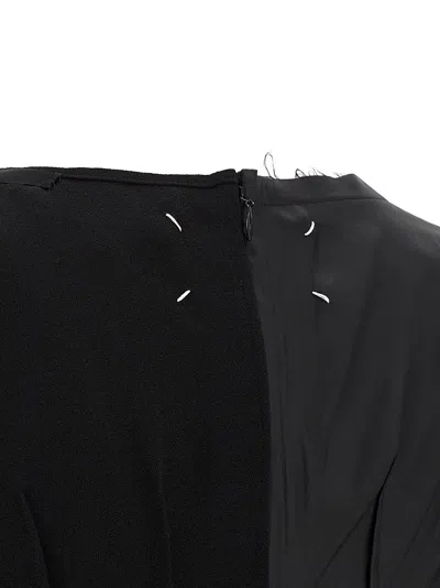 Maison Margiela Anonymity Of The Lining Asymmetrical Wool Dress In Black