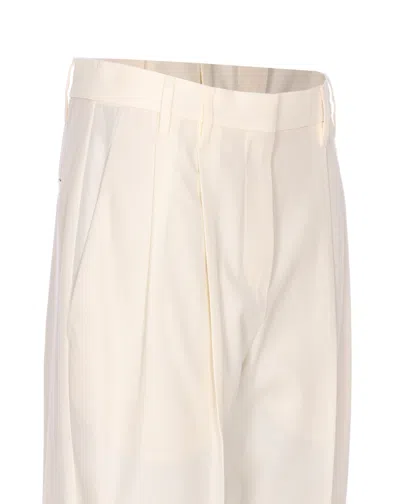 Brunello Cucinelli Pleated Canvas Twill Tailored Pants In Neutral