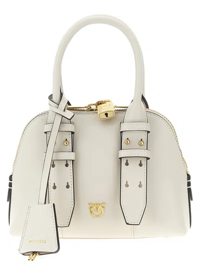 Pinko Leather Mini Escape Bag Bowling Bag In White