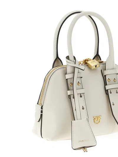 Pinko Leather Mini Escape Bag Bowling Bag In White