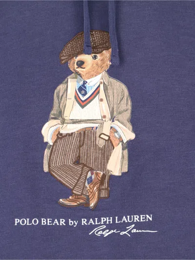 Polo Ralph Lauren Felpa In Misto Cotone Blu  Uomo In Blue