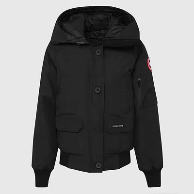 Canada Goose Chilliwack Hooded Shell Down Bomber Jacket In Black