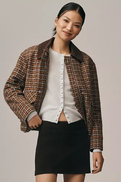 Avec Les Filles Oversized Plaid Bomber Jacket In Multi