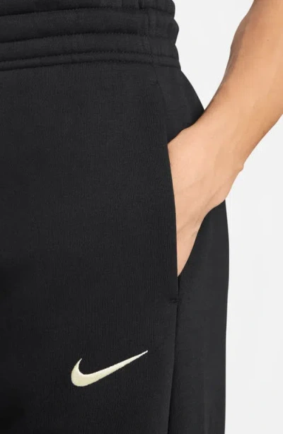 Nike Sportswear Phoenix High Waist Wide Leg Sweatpants In Black