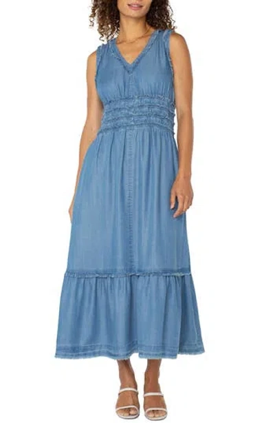 Liverpool Los Angeles Denim Maxi Dress In Delwood