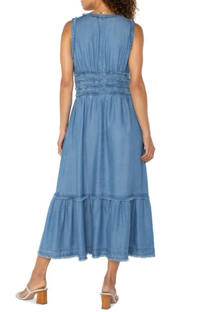 Liverpool Los Angeles Denim Maxi Dress In Delwood