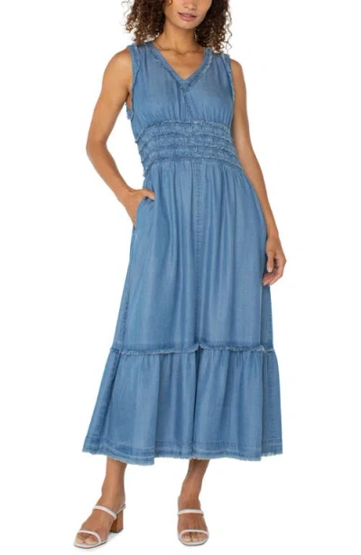 Liverpool Los Angeles Denim Maxi Dress In Delwood
