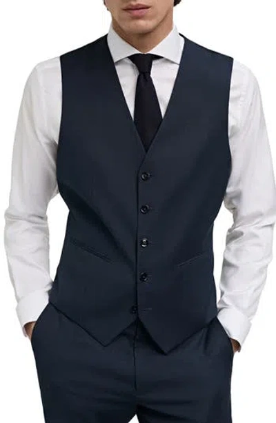 Mango Paris Superslim Fit Stretch Suit Vest In Gold