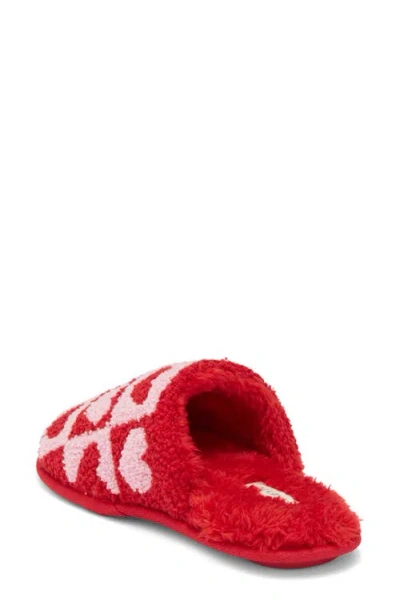 Honeydew Heart Checkerboard Scuff Slipper In Multi