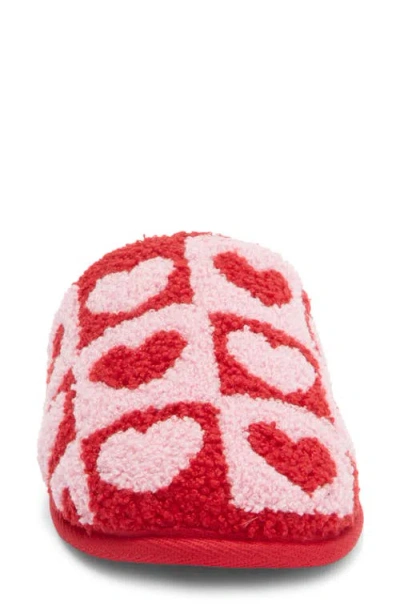 Honeydew Heart Checkerboard Scuff Slipper In Multi