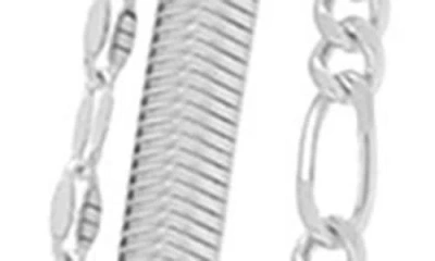 Ettika Layered Mixed Chain Necklace In Silver