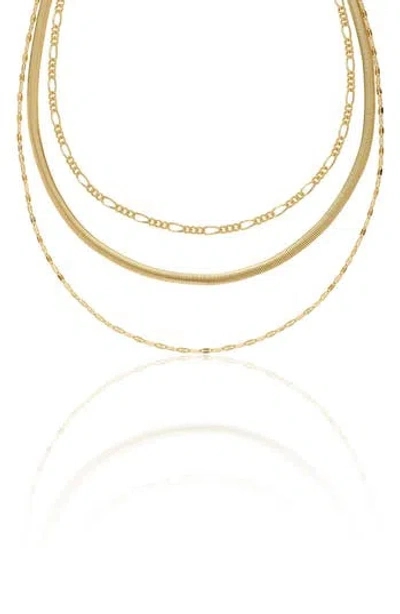 Ettika Layered Mixed Chain Necklace In Gold