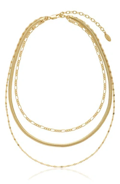 Ettika Layered Mixed Chain Necklace In Gold