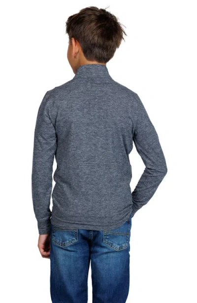 Tailorbyrd Kids' Brushed Mélange Quarter Zip Pullover In Gray