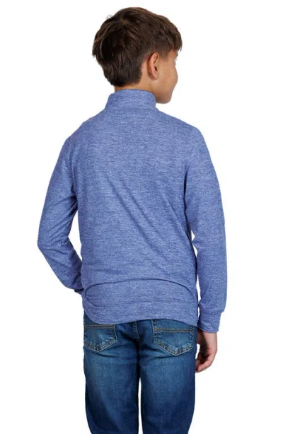 Tailorbyrd Kids' Brushed Mélange Quarter Zip Pullover In Blue