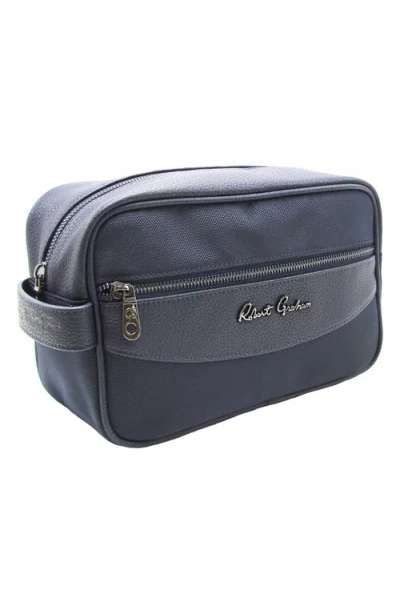 Robert Graham Skipper Faux Leather Dopp Kit In Blue