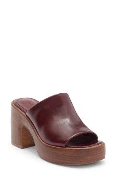 Steve Madden Shanton Platform Slide Sandal In Burgundy