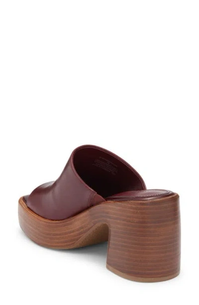 Steve Madden Shanton Platform Slide Sandal In Burgundy