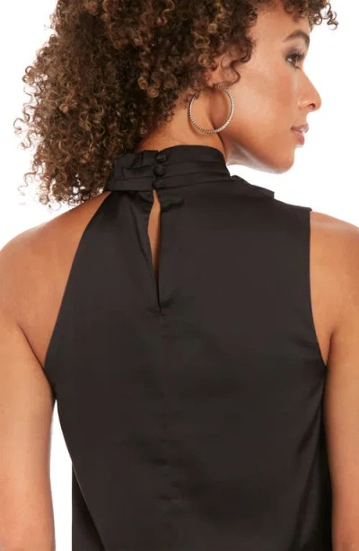 Muse Drape Mock Neck Top In Black