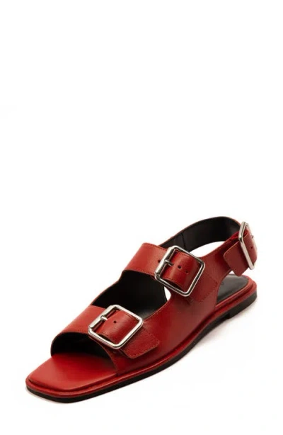 Off The Hook London Baker Buckle Sandal In Red
