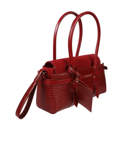 Dsquared2 Logo Stamp Twin Shoulder Bag In Red