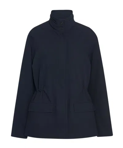 The Row Tanera Hooded Wool-gabardine Jacket In Blue