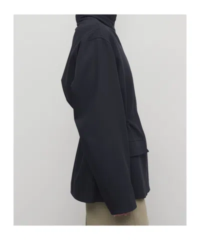 The Row Tanera Hooded Wool-gabardine Jacket In Blue