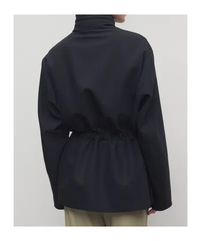 The Row Tanera Hooded Wool-gabardine Jacket In Blue