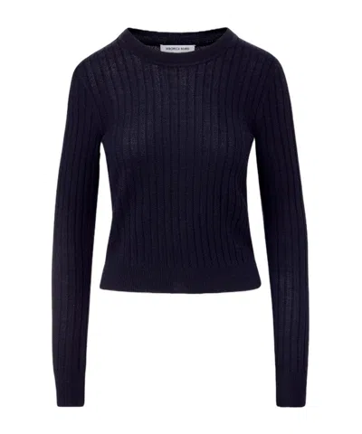 Veronica Beard Cheval Ribbed Crew-neck Sweater In Blue