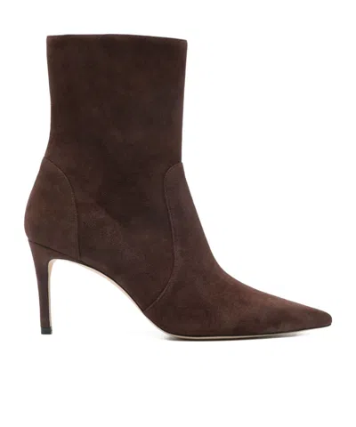 Stuart Weitzman 80mm Pointed-toe Zip Boots In Brown
