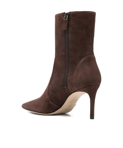 Stuart Weitzman 80mm Pointed-toe Zip Boots In Brown
