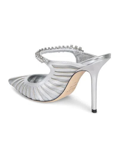 Jimmy Choo Striped Mesh Stiletto Pumps Strap In Gray