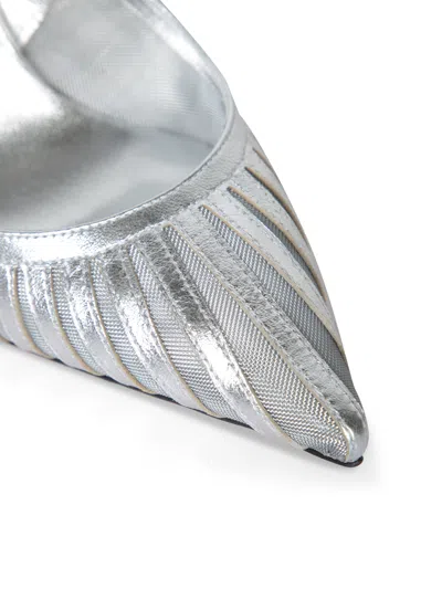 Jimmy Choo Striped Mesh Stiletto Pumps Strap In Gray