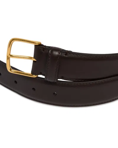 The Row Smooth Square Buckle Leather Belt In Black