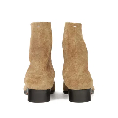 Maison Margiela Beige Suede Tabi Ankle Boots In Neutral