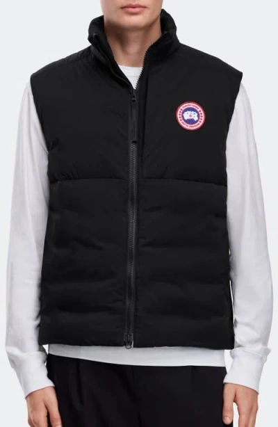 Canada Goose Padded High Collar Vest With Zipper Closure In Black