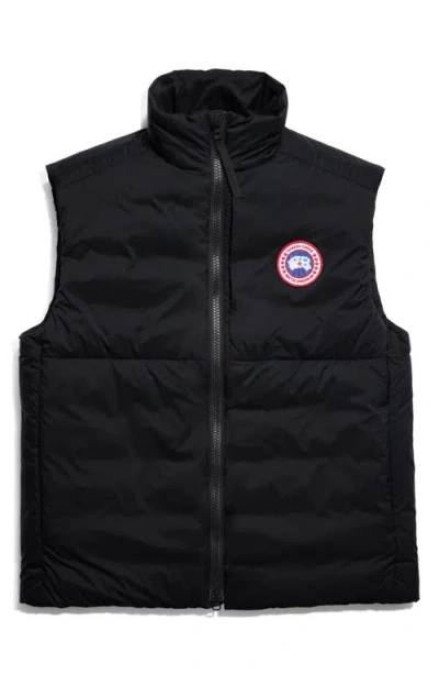 Canada Goose Padded High Collar Vest With Zipper Closure In Black