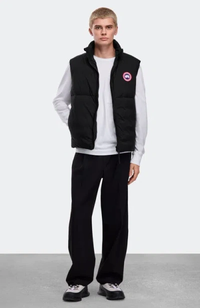 Canada Goose Padded High Collar Vest With Zipper Closure In Black