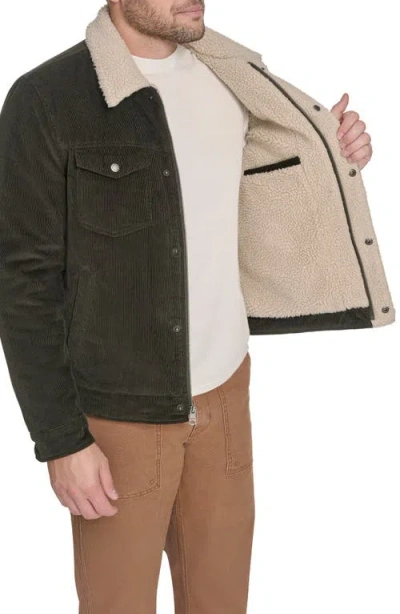 Levi's Corduroy & Faux Shearling Depot Jacket In Green