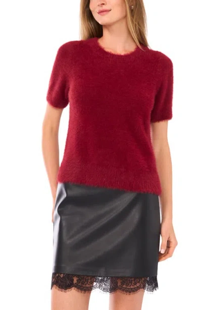 Vince Camuto Eyelash Crewneck Sweater In Red