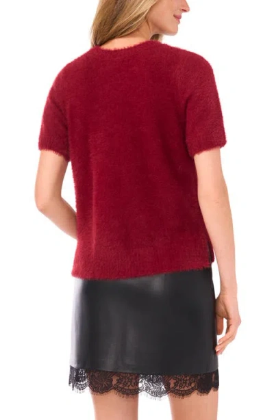 Vince Camuto Eyelash Crewneck Sweater In Red