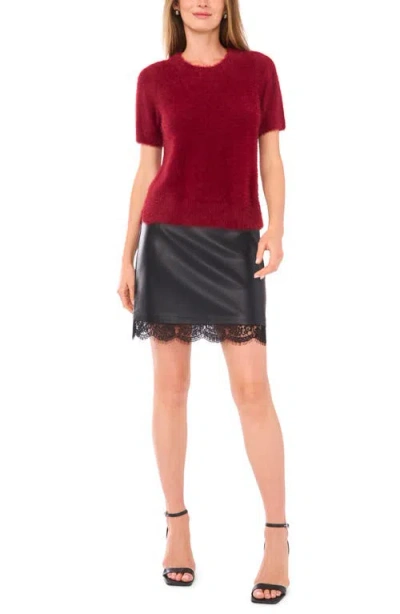 Vince Camuto Eyelash Crewneck Sweater In Red