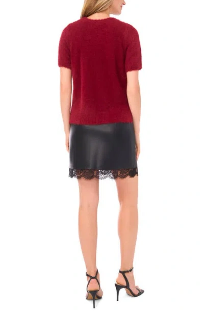 Vince Camuto Eyelash Crewneck Sweater In Red